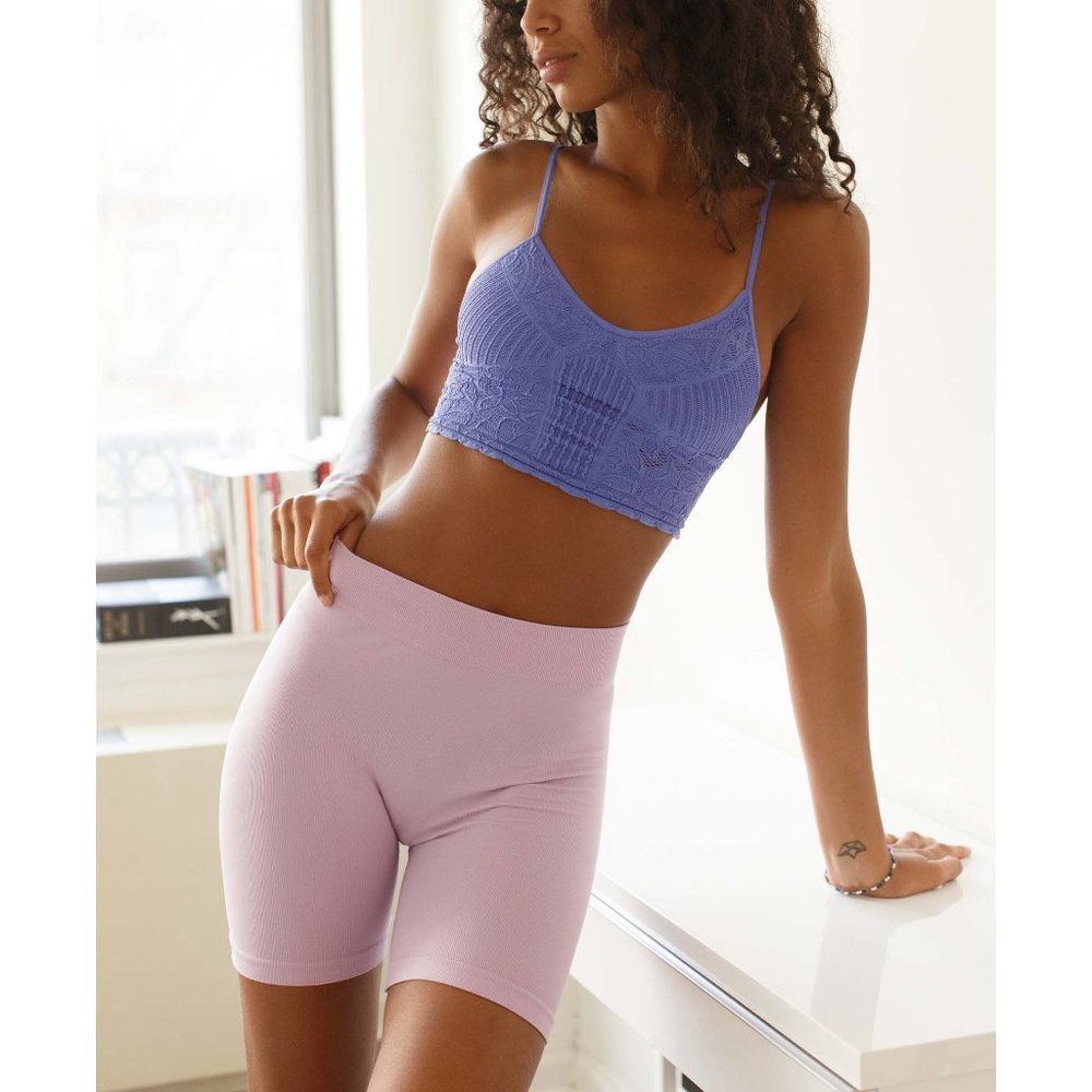 NWT Free People Chloe Seamless Longline Bralette / Iris - Picture 2 of 6